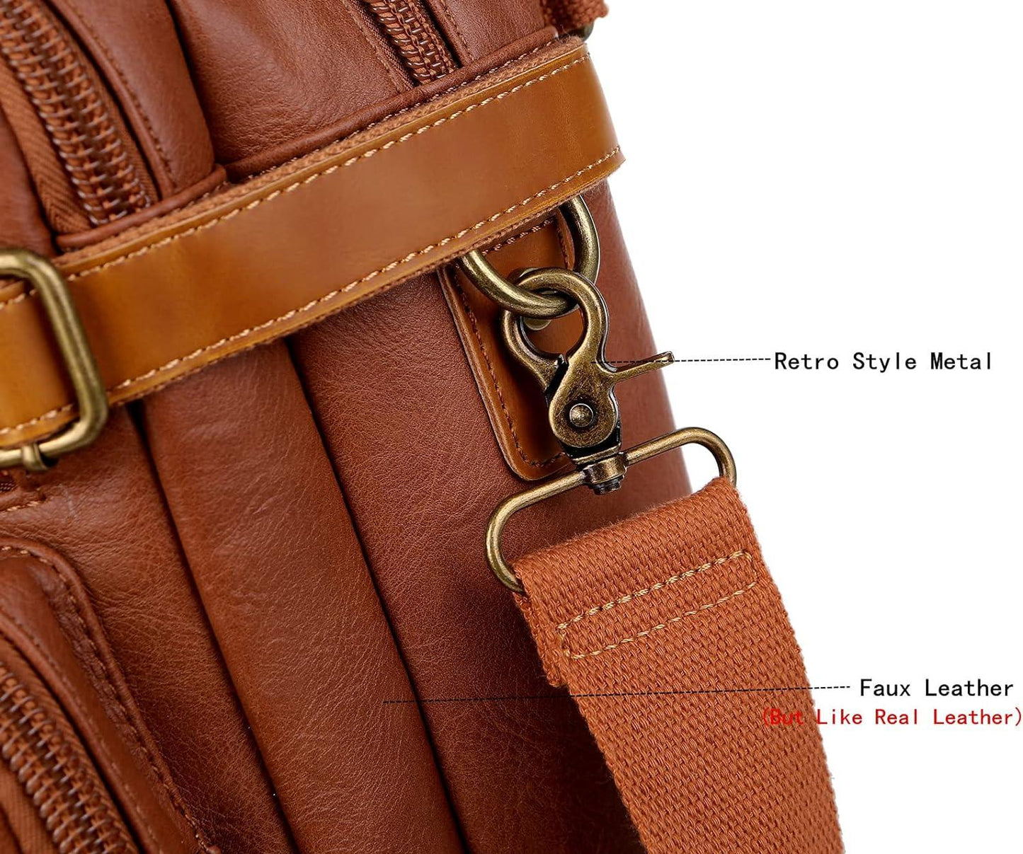 Men's 16' Leather Hybrid Briefcase Backpack FR Fashion Co.