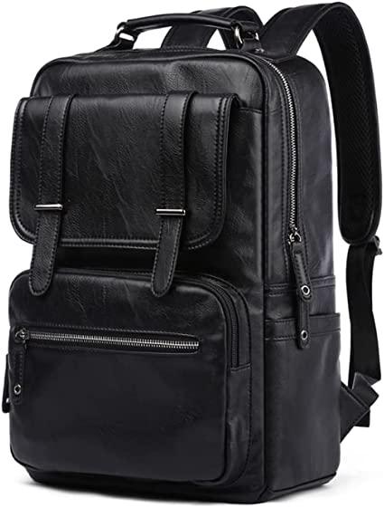 Men's Leather Travel Backpack 17' Vegan PU Leather FR Fashion Co.