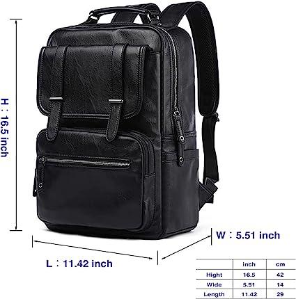 Men's Leather Travel Backpack 17' Vegan PU Leather FR Fashion Co.
