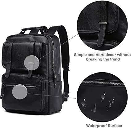 Men's Leather Travel Backpack 17' Vegan PU Leather FR Fashion Co.