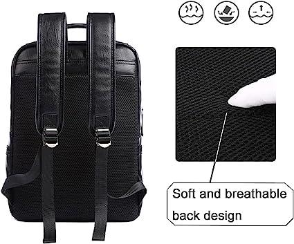 Men's Leather Travel Backpack 17' Vegan PU Leather FR Fashion Co.