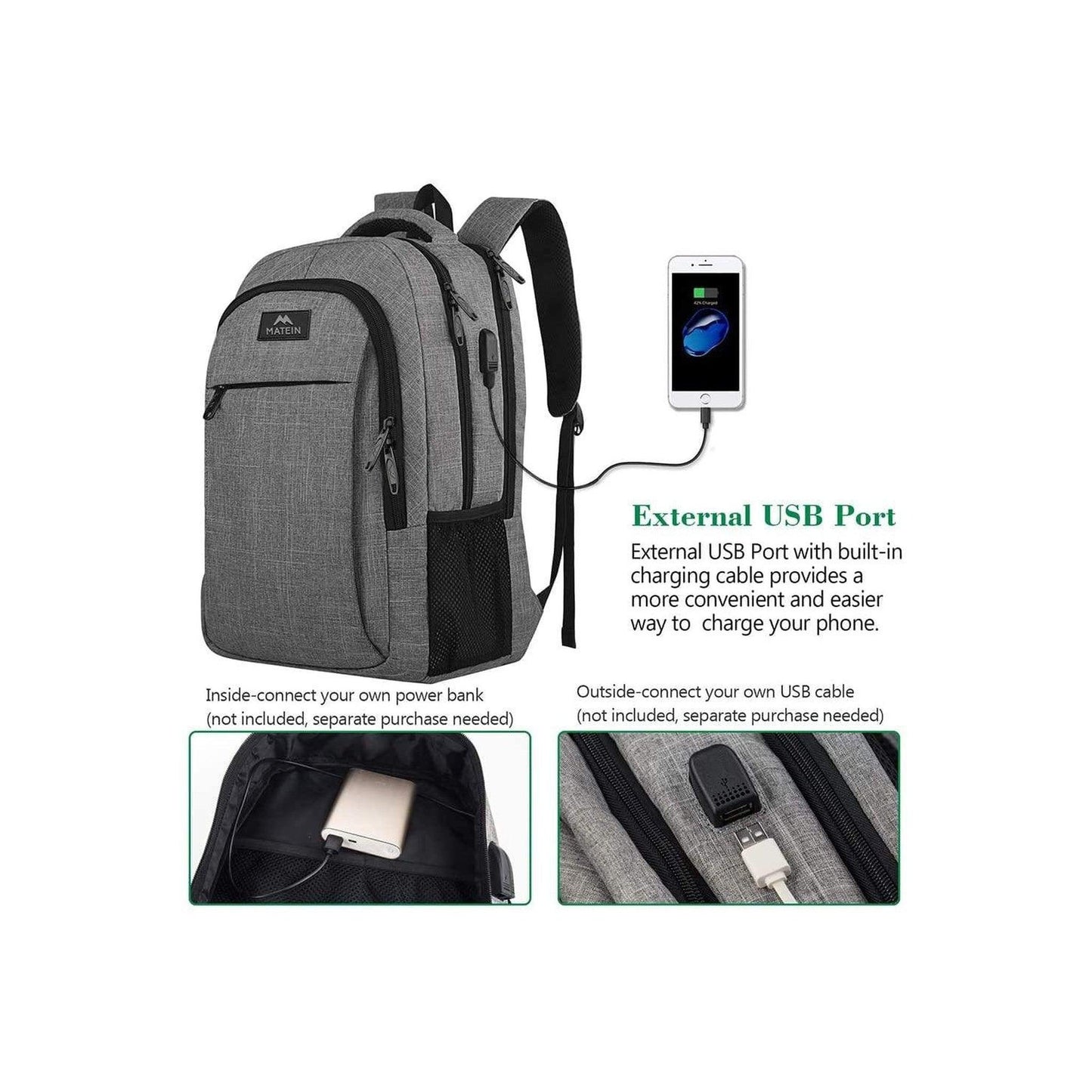18' Anti-Theft Travel Backpack Durable Water-Resistant Nylon FR Fashion Co.