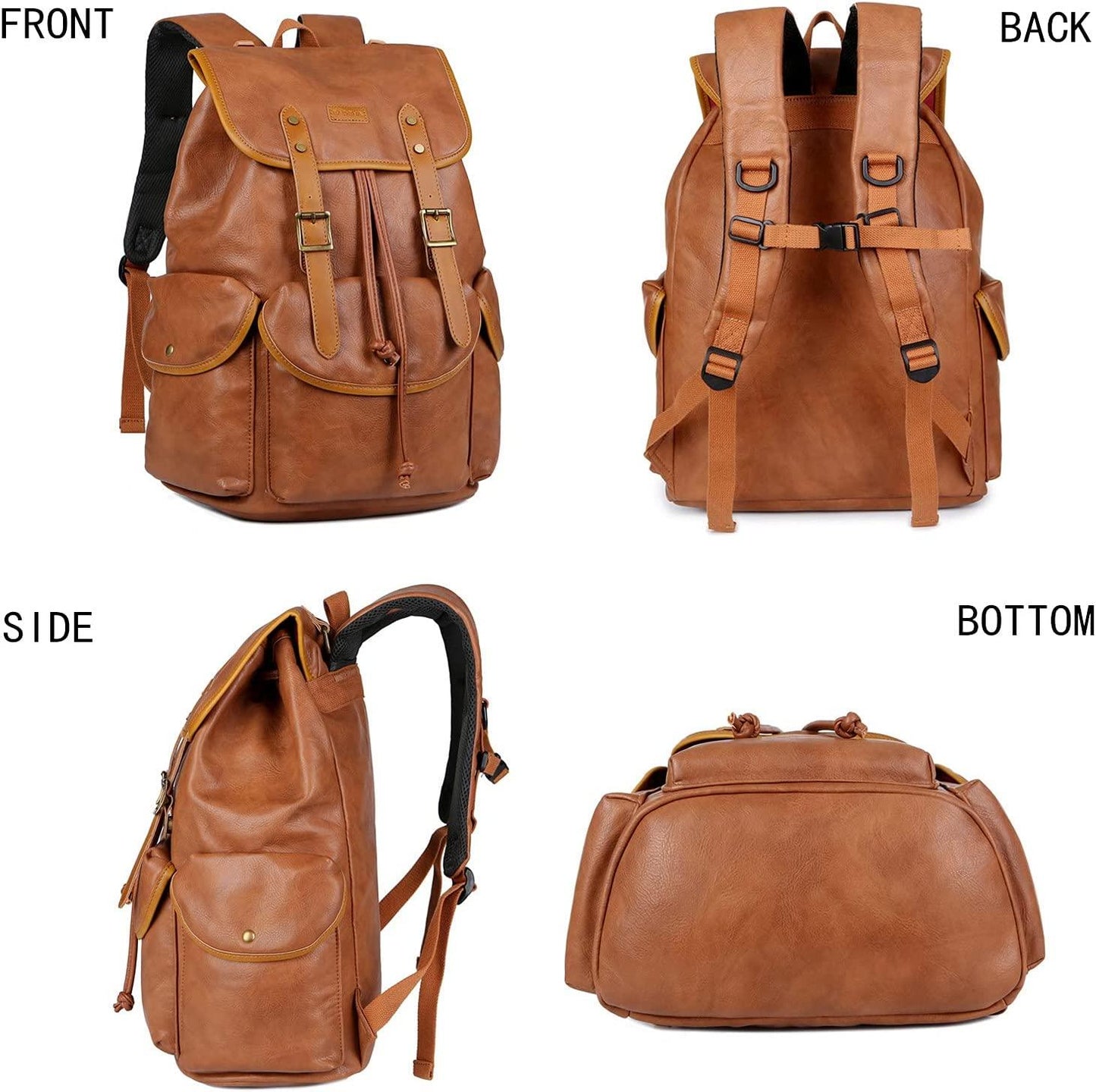 Vegan Leather 15.6″ Laptop Backpack FR Fashion Co.