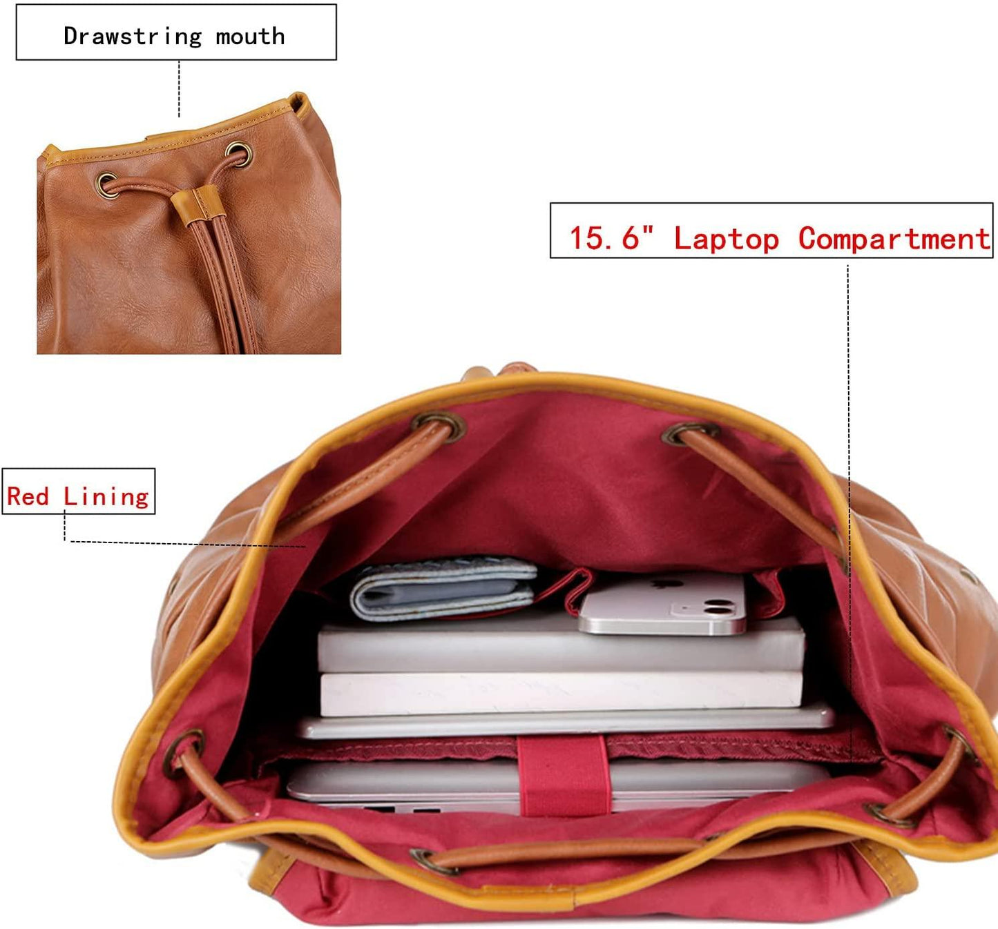 Vegan Leather 15.6″ Laptop Backpack FR Fashion Co.