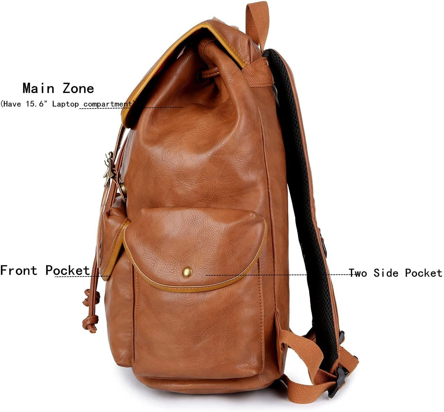 Vegan Leather 15.6″ Laptop Backpack FR Fashion Co.