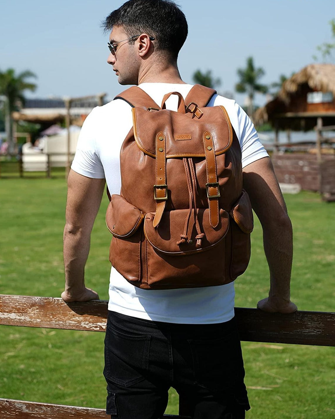 Vegan Leather 15.6″ Laptop Backpack FR Fashion Co.