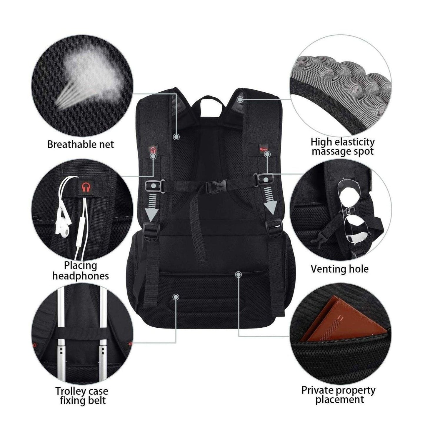 18' TSA-Approved Travel Backpack 40L for Men FR Fashion Co.