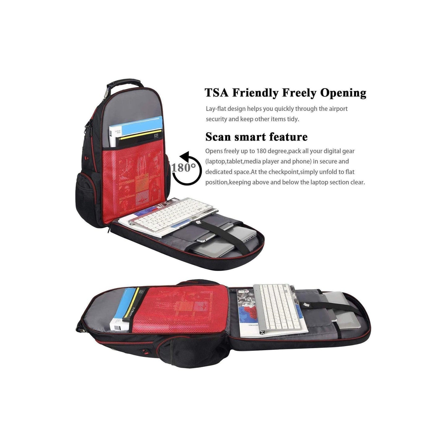 18' TSA-Approved Travel Backpack 40L for Men FR Fashion Co.