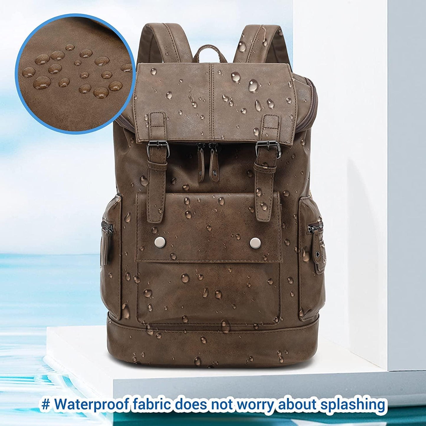 Vintage Leather 18' Backpack Men's FR Fashion Co.