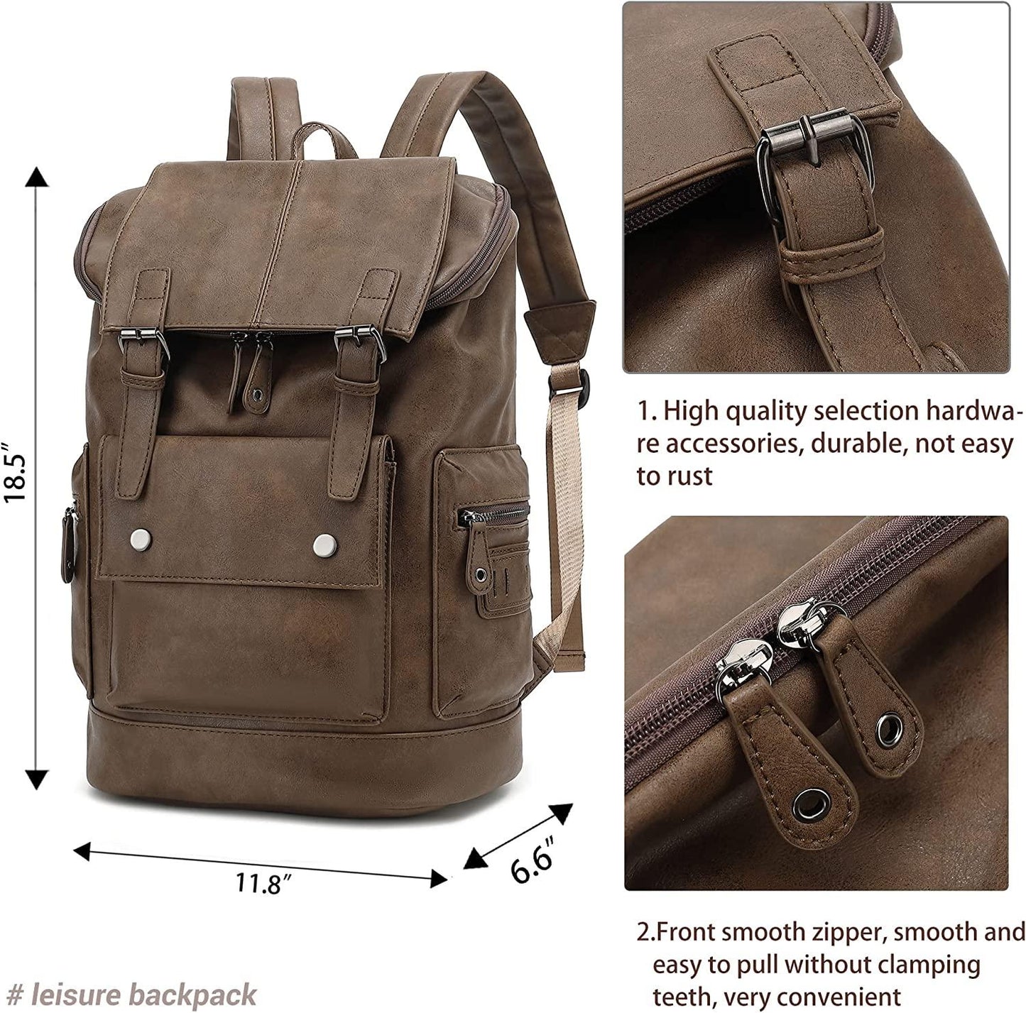 Vintage Leather 18' Backpack Men's FR Fashion Co.