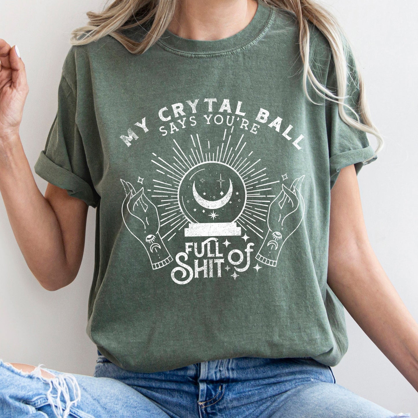 My Crystal Ball Says You're Full Of Shit Retro Halloween Comfort Colors Tshirt