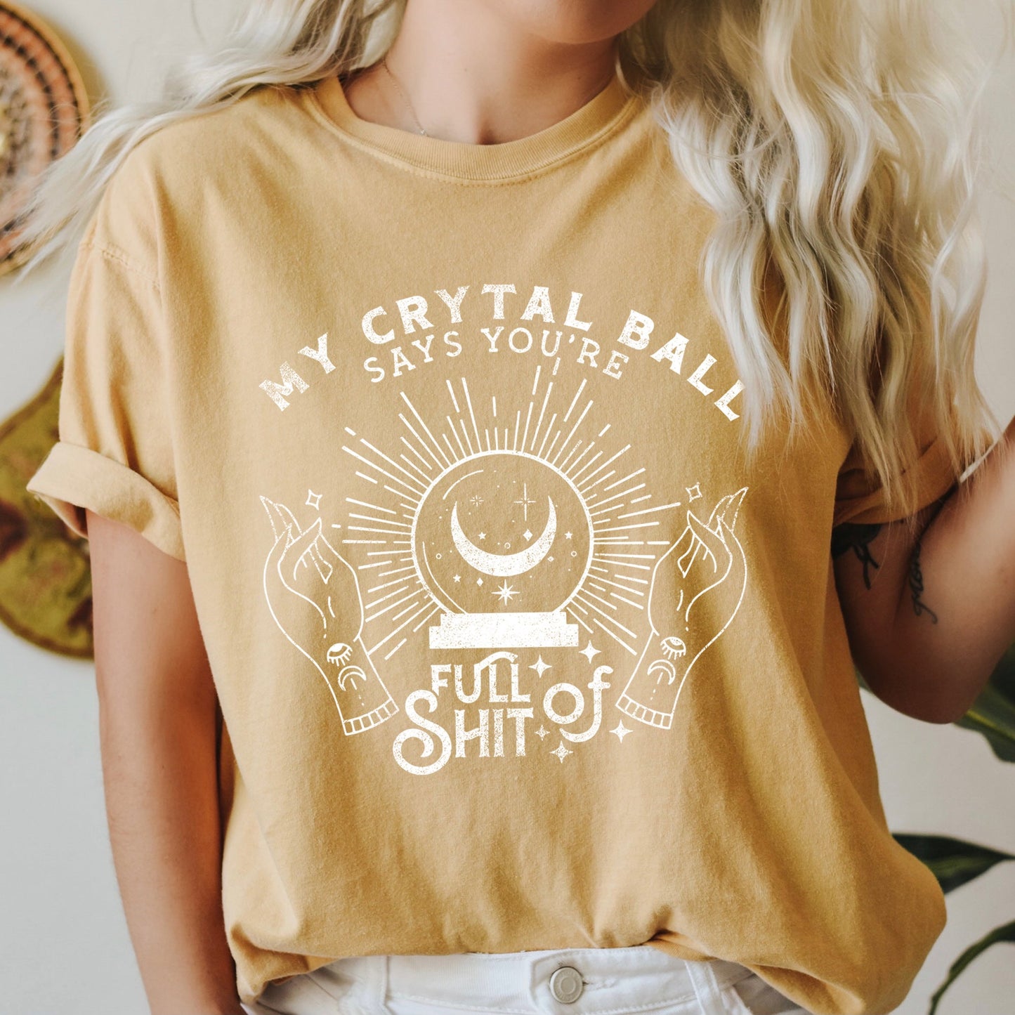 My Crystal Ball Says You're Full Of Shit Retro Halloween Comfort Colors Tshirt