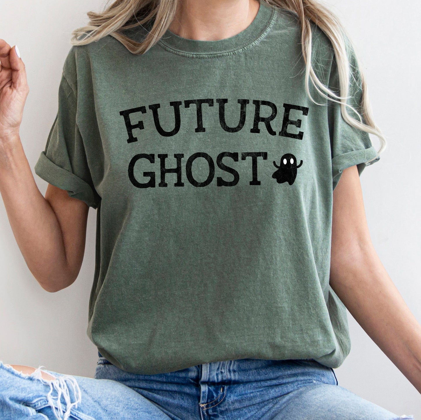 Future Ghost Retro Halloween Comfort Colors Tshirt