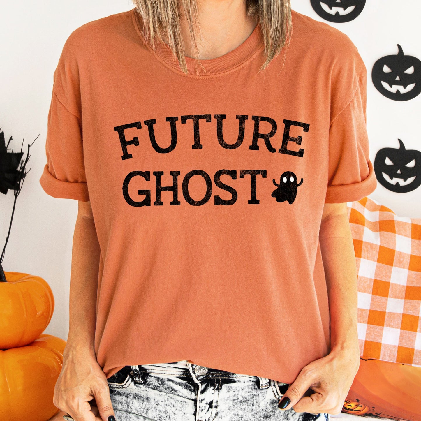 Future Ghost Retro Halloween Comfort Colors Tshirt