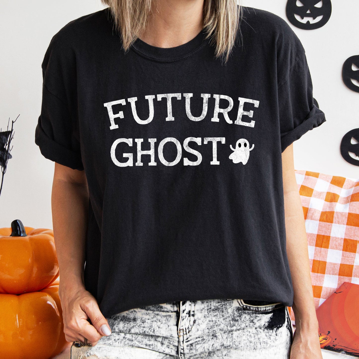 Retro Halloween Comfort Colors Tshirt Future Ghost
