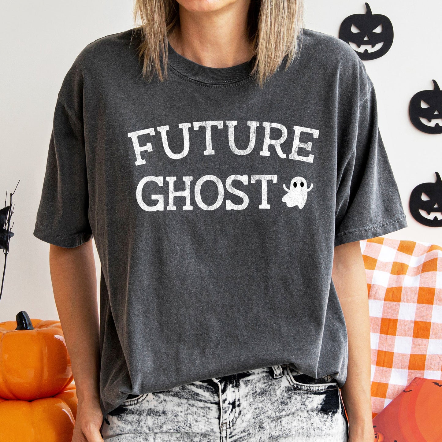 Retro Halloween Comfort Colors Tshirt Future Ghost