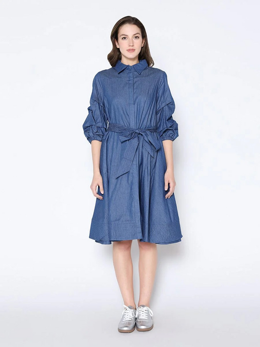 Cotton Denim Dress Classic Durable Fabric Gracia