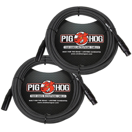 XLR High Performance 20 Ft Microphone Cable 2 Pack Pig Hog