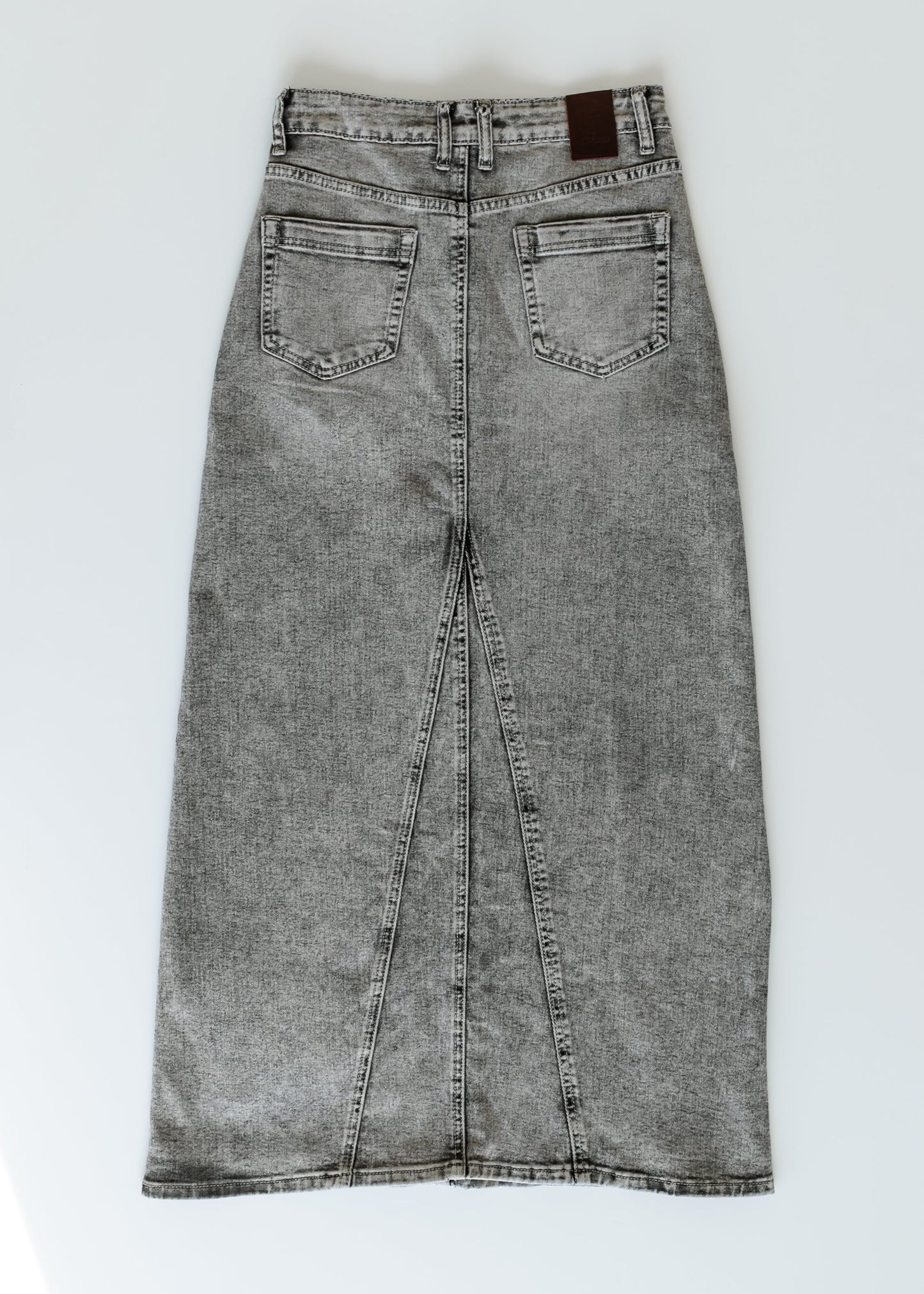 Genevieve A-line Washed Black Denim Maxi Skirt Inherit Co.