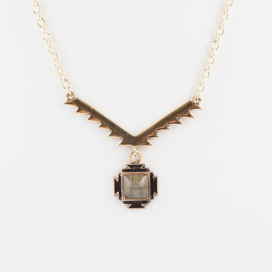 Aztec Labradorite and Bronze Necklace