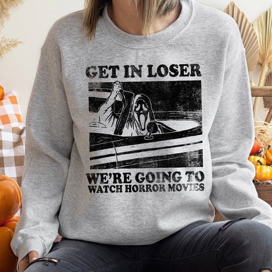 Get In Loser Halloween Sweatshirt Unisex Cotton-Polyester Blend