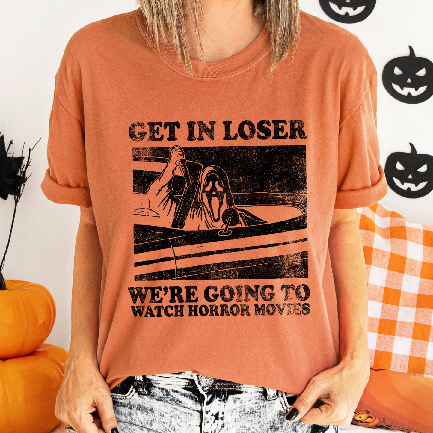 Get In Loser Retro Halloween Comfort Colors Tshirt