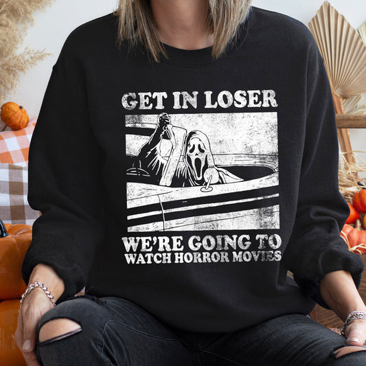 Get In Loser Vintage Halloween Sweatshirt Unisex Pullover