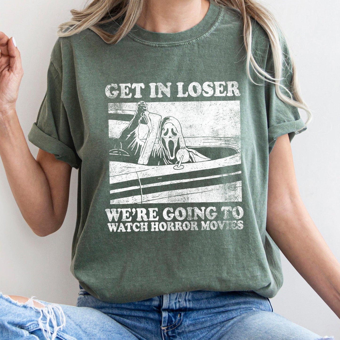 Get In Loser Retro Halloween Comfort Colors Tshirt