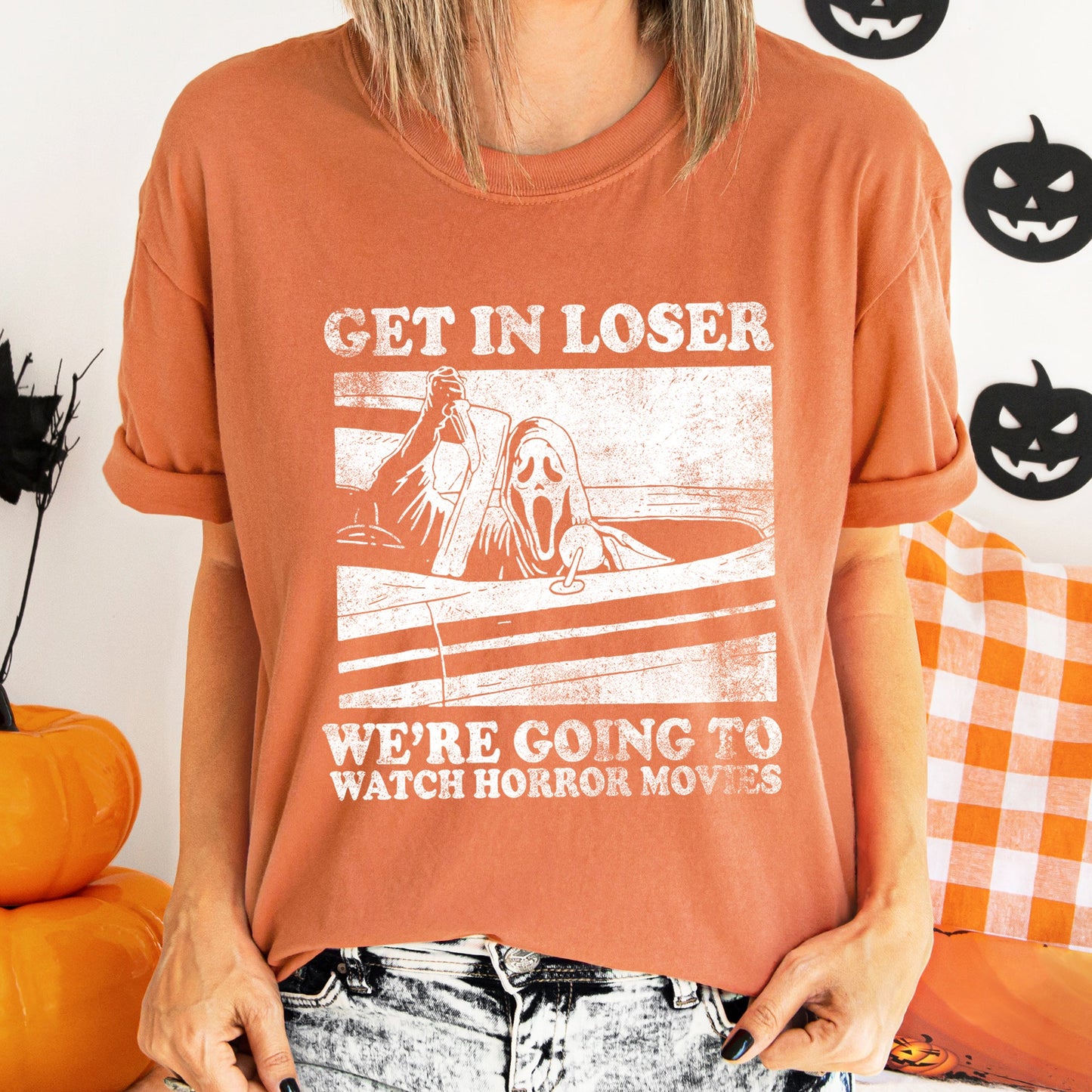 Get In Loser Retro Halloween Comfort Colors Tshirt