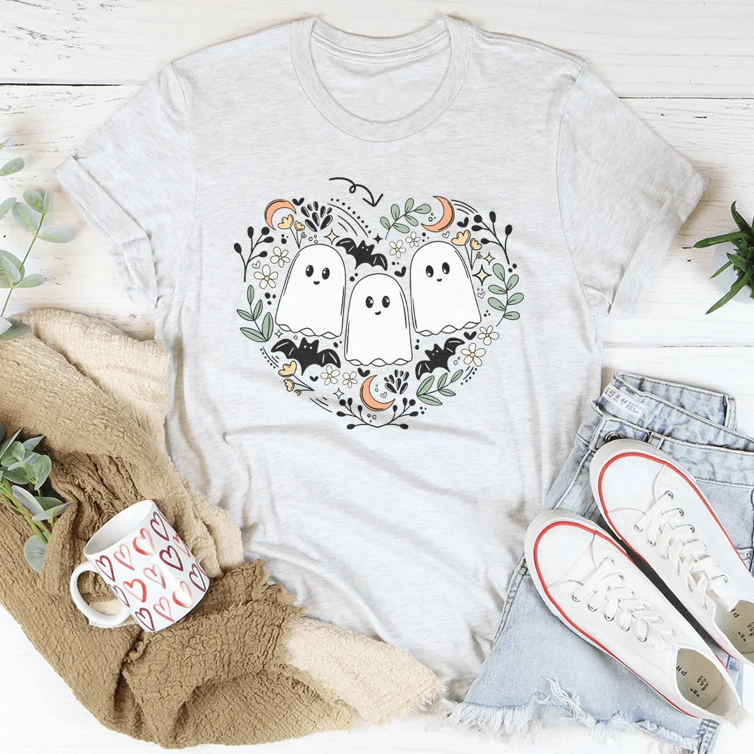 Ghost Halloween Bookish Tee Ultra-Soft T-Shirt Peachy Sunday