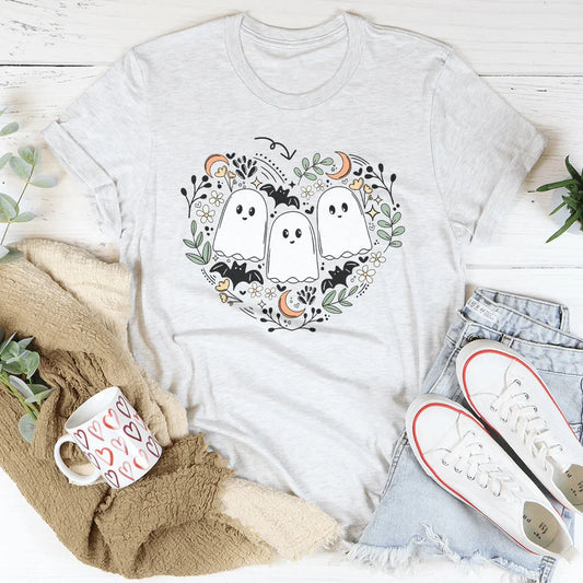 Ghost Halloween Bookish Tee Ultra-Soft T-Shirt Peachy Sunday