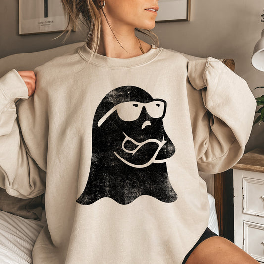 Ghost Arms Crossed Halloween Sweatshirt Cozy Unisex Sweatshirt