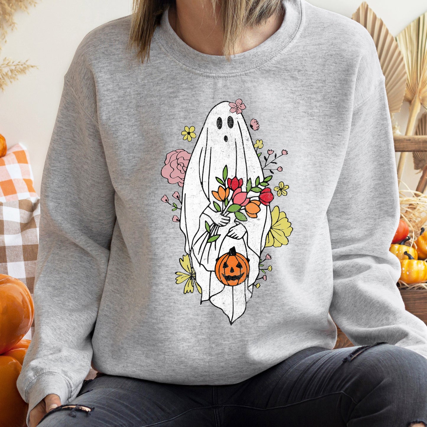 Ghost Bride Halloween Sweatshirt Unisex Cotton/Polyester Blend