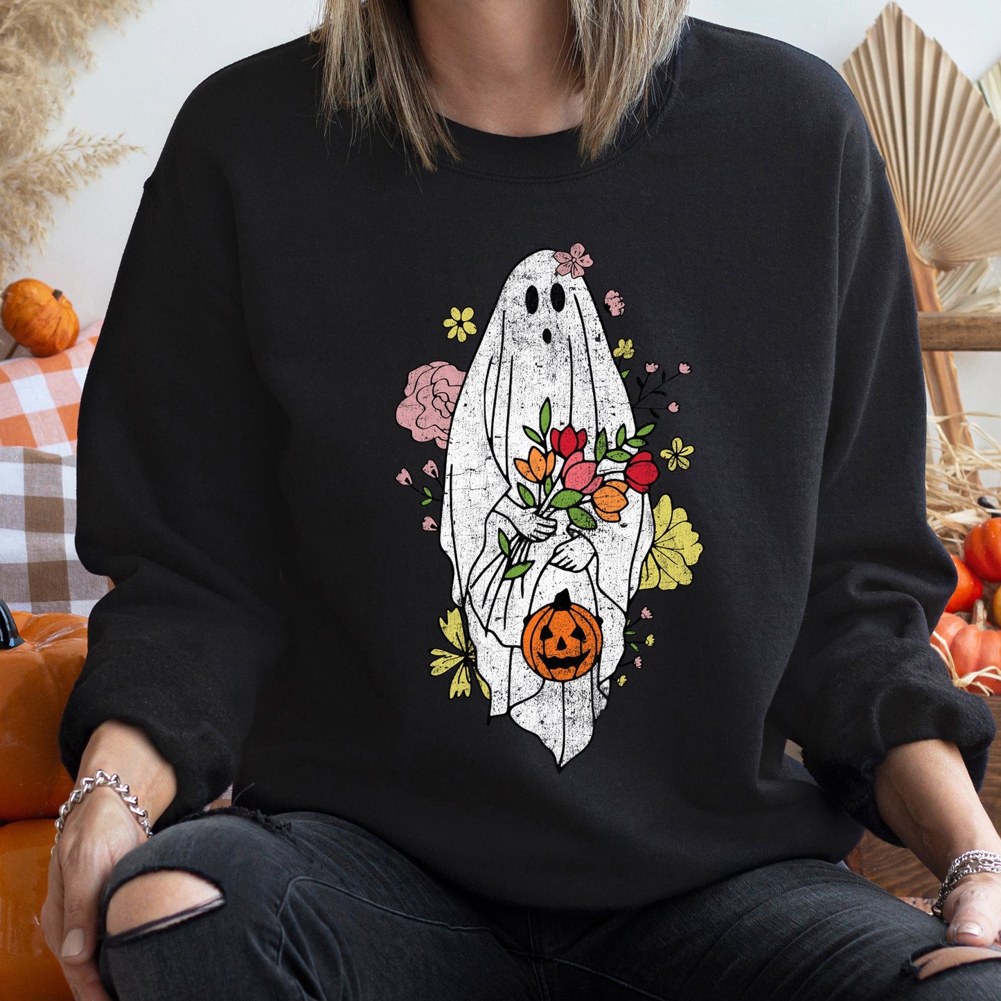 Ghost Bride Halloween Sweatshirt Unisex Cotton/Polyester Blend