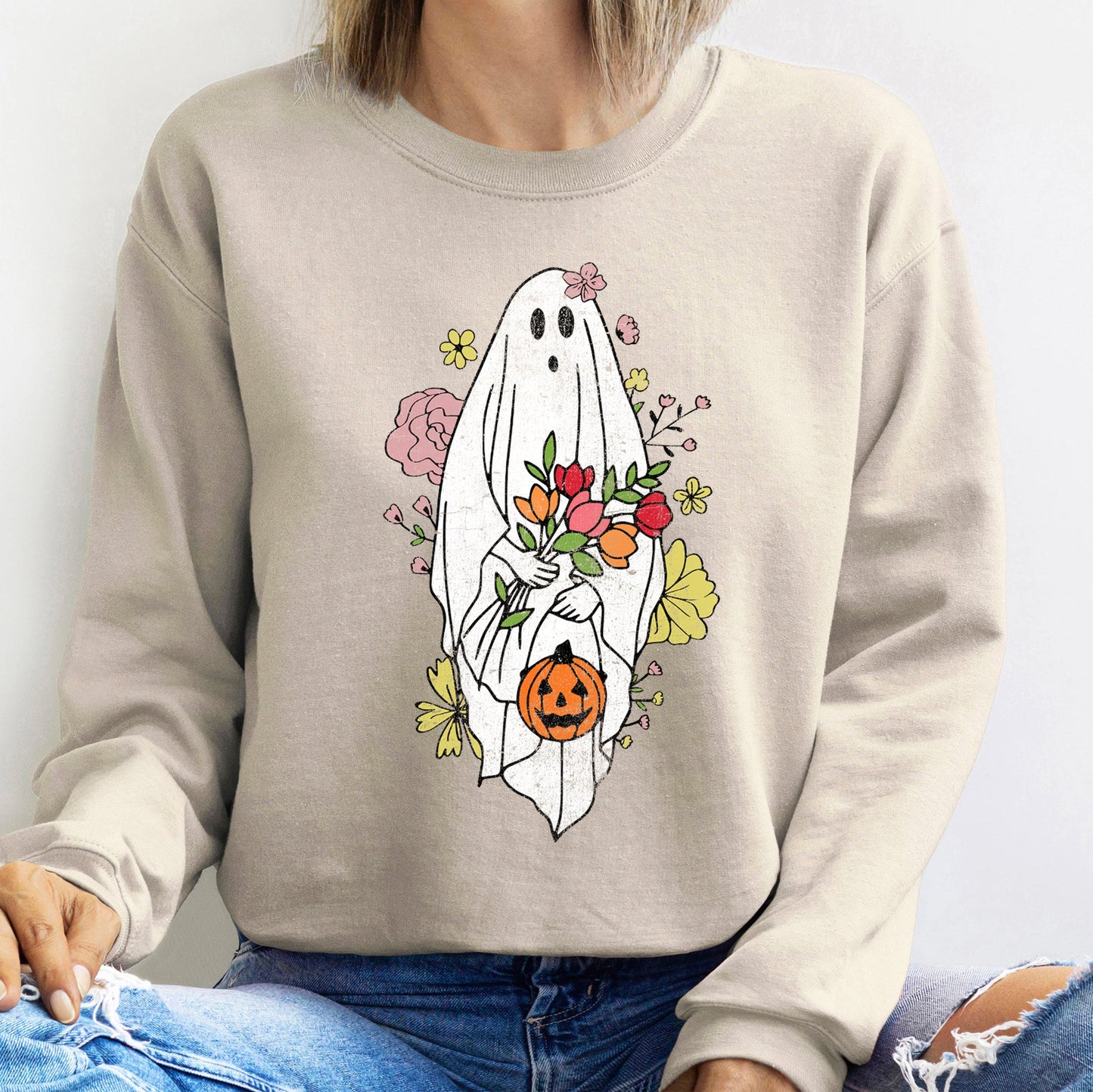 Ghost Bride Halloween Sweatshirt Unisex Cotton/Polyester Blend