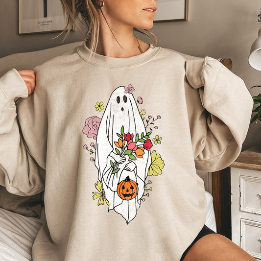 Ghost Bride Halloween Sweatshirt Unisex Cotton/Polyester Blend