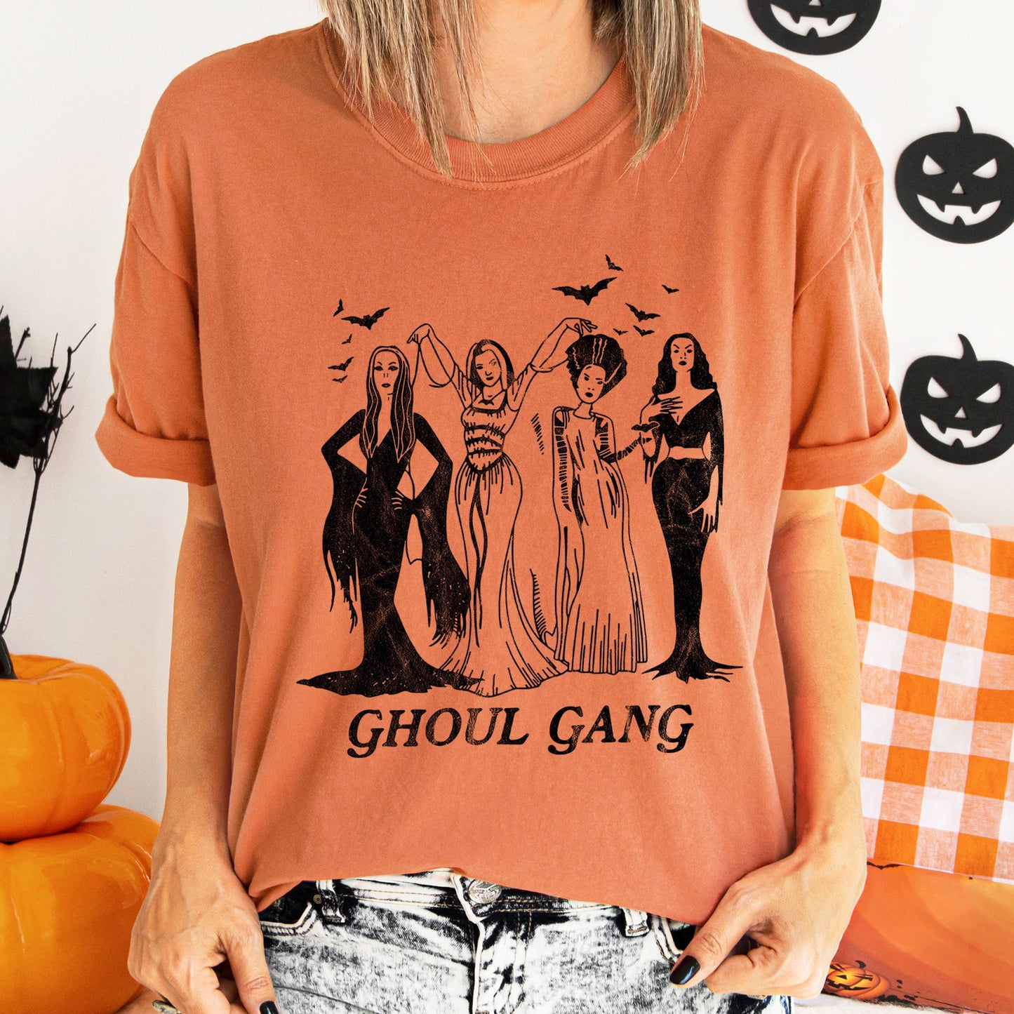 Ghoul Gang Retro Halloween Comfort Colors Tshirt Vintage Style T-shirt