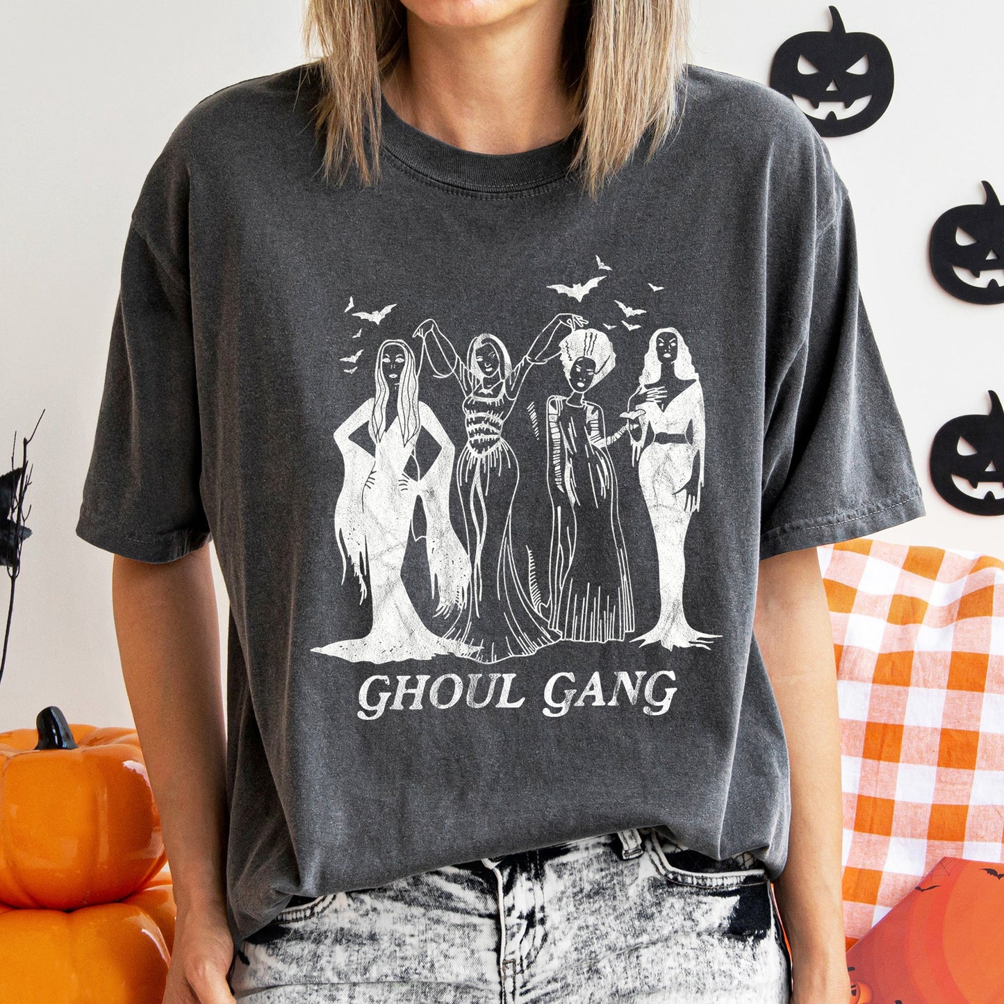Ghoul Gang Retro Halloween Comfort Colors Tshirt