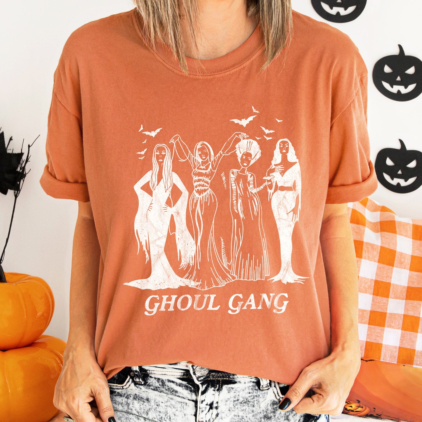 Ghoul Gang Retro Halloween Comfort Colors Tshirt