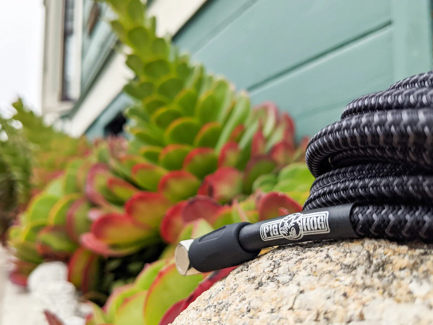Guitar Instrument Cable 10ft Right Angle Pig Hog PCH10BKR Black Woven