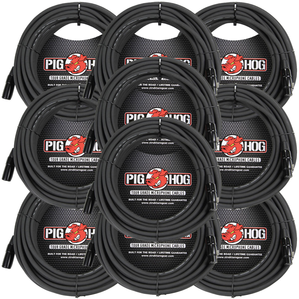 Pig Hog PHM50 High Performance 8mm Microphone Cable 10 Pack