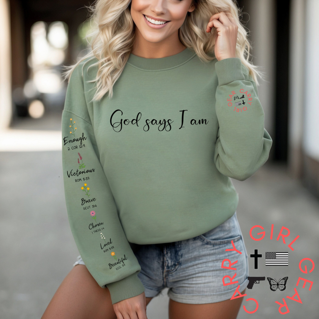 God Says I Am Soft Sweatshirt Pullover Carry Girl Gear