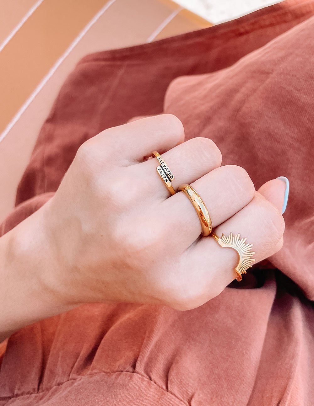 Gold Band Simple Ring Elevated Faith