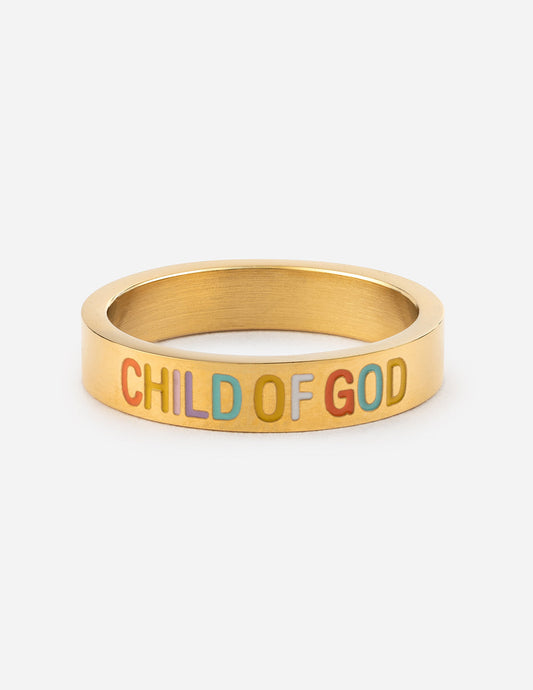 Gold Child of God Ring Religious Jewelry Elevated Faith