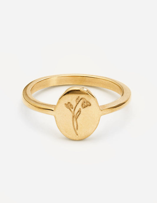 Gold Wildflower Stainless Steel Ring Elevated Faith