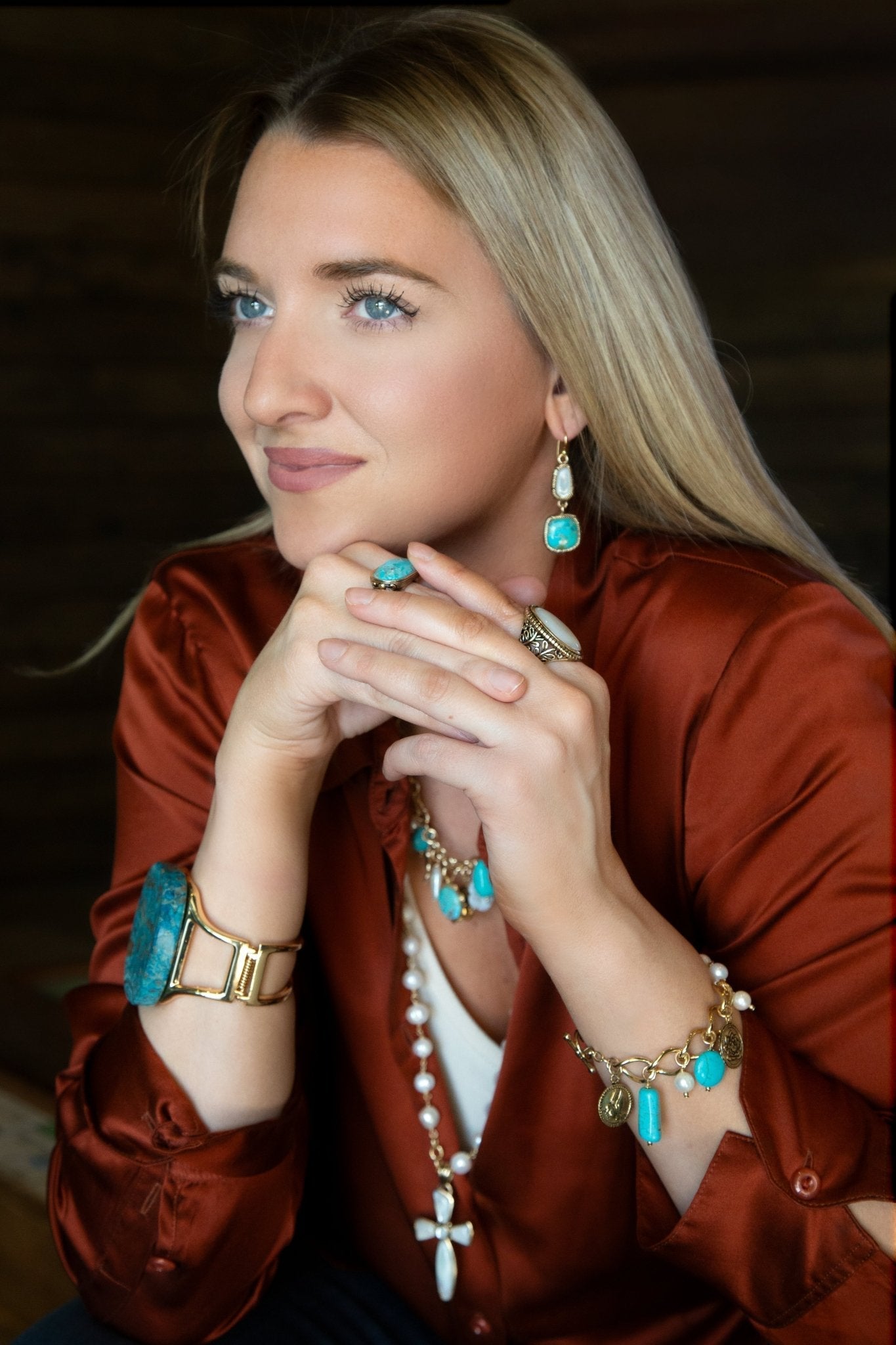 Las Cruces White Pearl Cross Pendant Necklace