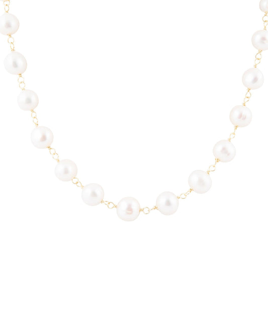 Golden Chain and White Pearl Necklaces