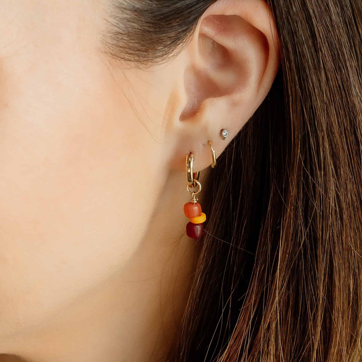 Tiny Crystal 14k Gold Filled Stud Earrings Sela Designs