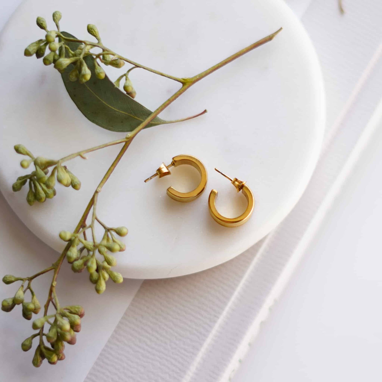 Gold 14k Plated Huggie Hoop Earrings