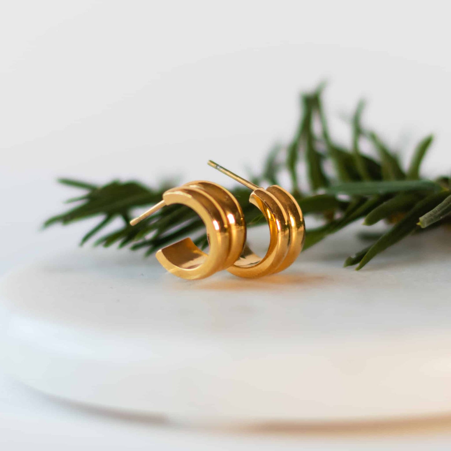 Gold 14k Plated Huggie Hoop Earrings
